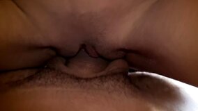 Sweet looking brunette honey sucks a dong and gets nailed so damn