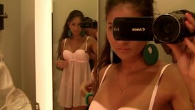 Girl is filmed getting a dick placed inside her meaty holes