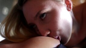Two blondes are finding out how to use a vibrator on each other